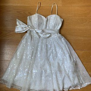 White Sequin Formal Dress Size 3